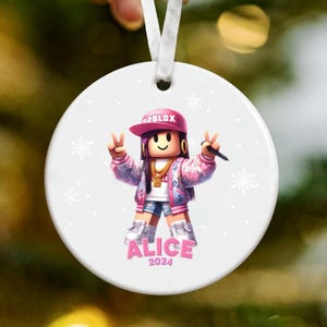 Personalized Roblox Girl Christmas Ornament, Roblox Girl Christmas Ornament, World of Warcraft, Roblox Christmas, Christmas Gifts