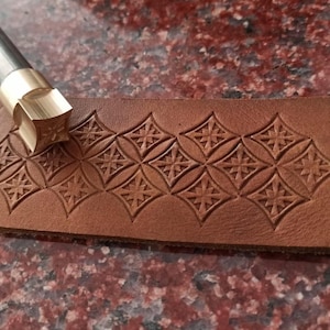 Brass Leather Craft Stamp: Geometric Star Pattern, Leather Tooling (SP-006)