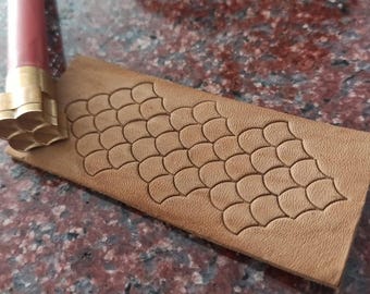 Leather Stamp Tool: Brass Scales Design, Leather Crafting (SP-038)