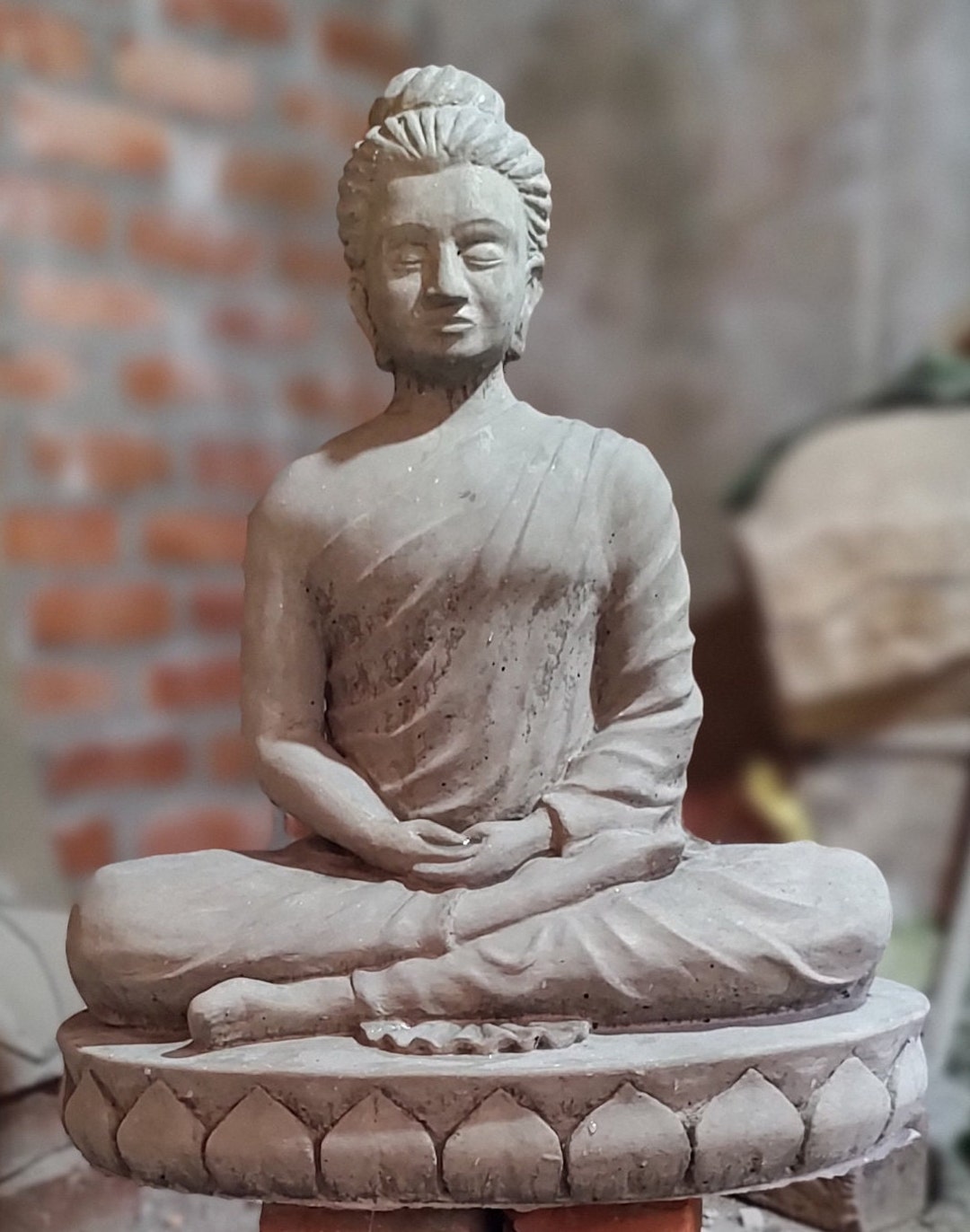 Cement Buddha Statue Etsy