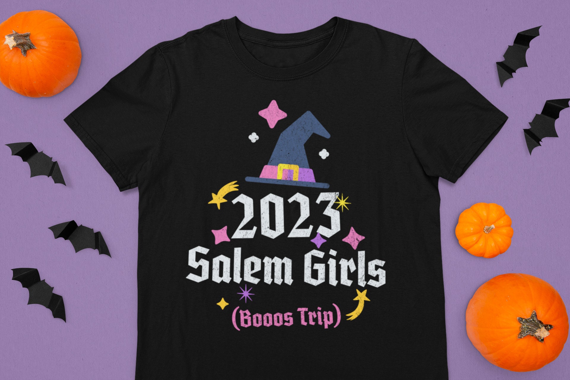 Discover Enchanted Salem Shirt, Spooky Salem T-Shirt, Salem Souvenir Tee, Haunted Salem Halloween Shirt, Autumn Leaves Shirt, Mystical Witch Hat Tee
