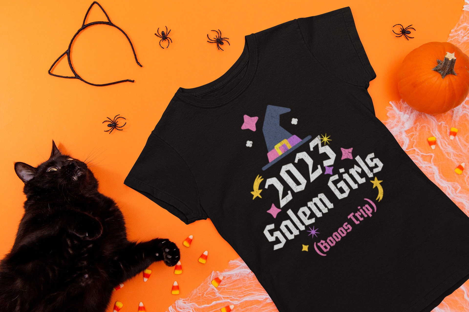 Discover Enchanted Salem Shirt, Spooky Salem T-Shirt, Salem Souvenir Tee, Haunted Salem Halloween Shirt, Autumn Leaves Shirt, Mystical Witch Hat Tee