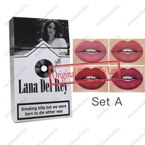 Lana Del Rey Lipstick, Custom Box With Ur Photo, Personalized Lana Del Rey Cigarette Box, Lana Del Rey Cigarette Lipsticks Set