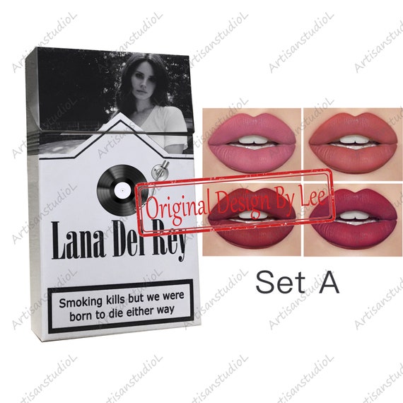 Rouge à lèvres Lana Del Rey, boîte personnalisée avec photo Ur, boîte à cigarettes Lana Del Rey personnalisée, lot de rouges à lèvres cigarette Lana Del Rey