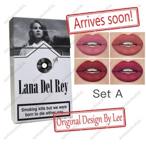 Lana Del Rey Lipstick, Custom Box With Ur Photo, Personalized Lana Del Rey Cigarette Box, Lana Del Rey Cigarette Lipsticks Set