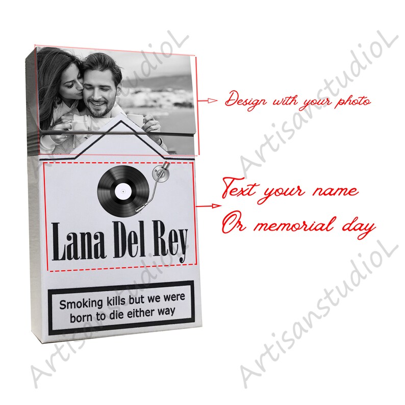 Rouge à lèvres Lana Del Rey, boîte personnalisée avec photo Ur, boîte à cigarettes Lana Del Rey personnalisée, lot de rouges à lèvres cigarette Lana Del Rey image 9