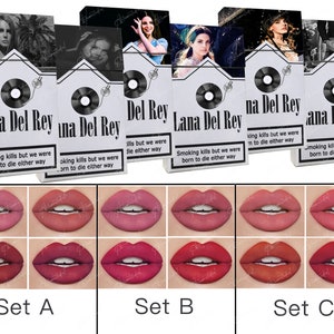 Lana Del Rey Lipstick, Lana Del Rey Poster Box, Personalized Lana Del Rey Cigarette Box, Lana Del Rey Cigarette Lipsticks Set