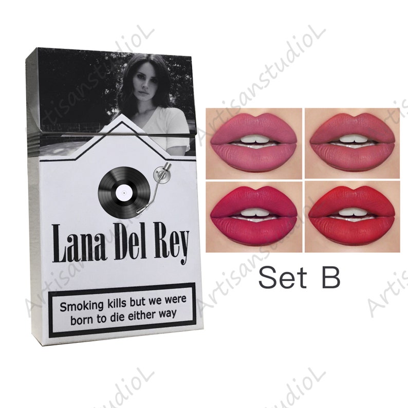 Rouge à lèvres Lana Del Rey, boîte personnalisée avec photo Ur, boîte à cigarettes Lana Del Rey personnalisée, lot de rouges à lèvres cigarette Lana Del Rey image 4
