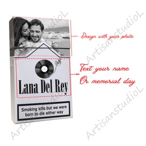 Rossetto Lana Del Rey, scatola personalizzata con foto, scatola di sigarette Lana Del Rey fatta a mano, set di rossetti per sigarette Lana Del Rey immagine 8