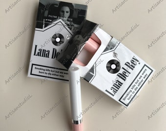 Rouge à lèvres Lana Del Rey, boîte à cigarettes Lana Del Rey personnalisée, lot de rouges à lèvres cigarette Lana Del Rey, boîte à poster Lana Del Rey