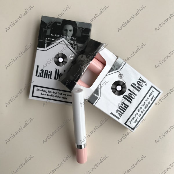 Lana Del Rey Lippenstift, personalisierte Lana Del Rey Zigarettenschachtel, Lana Del Rey Zigaretten Lippenstifte Set, Lana Del Rey Poster Box