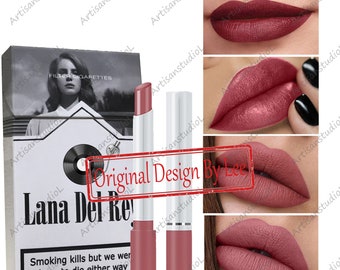 Rossetto Lana Del Rey, scatola di sigarette Lana Del Rey personalizzata, set di rossetti per sigarette Lana Del Rey, scatola di poster Lana Del Rey