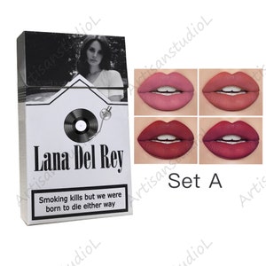 Rouge à lèvres Lana Del Rey, boîte personnalisée avec photo Ur, boîte à cigarettes Lana Del Rey personnalisée, lot de rouges à lèvres cigarette Lana Del Rey image 8