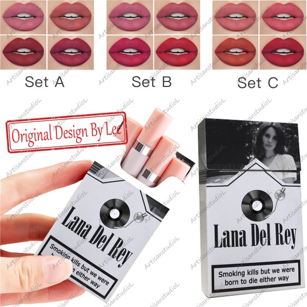 Lana Del Rey Lipstick, Custom Lana Del Rey Poster Box, Handmade Lana Del Rey Cigarette Box, Lana Del Rey Cigarette Lipsticks Set