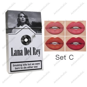 Rouge à lèvres Lana Del Rey, boîte personnalisée avec photo Ur, boîte à cigarettes Lana Del Rey faite main, lot de rouges à lèvres cigarette Lana Del Rey image 7