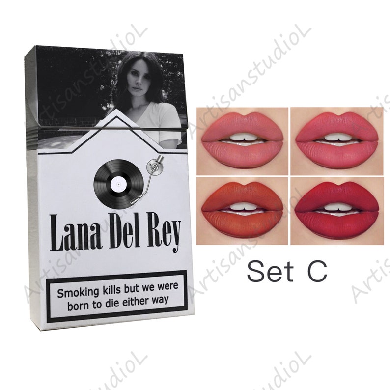 Rouge à lèvres Lana Del Rey, boîte personnalisée avec photo Ur, boîte à cigarettes Lana Del Rey personnalisée, lot de rouges à lèvres cigarette Lana Del Rey image 5