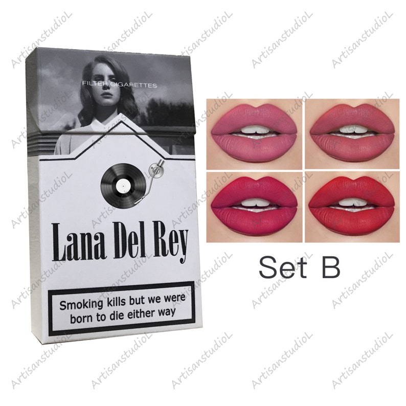 Rossetto Lana Del Rey, scatola personalizzata con foto, scatola di sigarette Lana Del Rey fatta a mano, set di rossetti per sigarette Lana Del Rey immagine 6