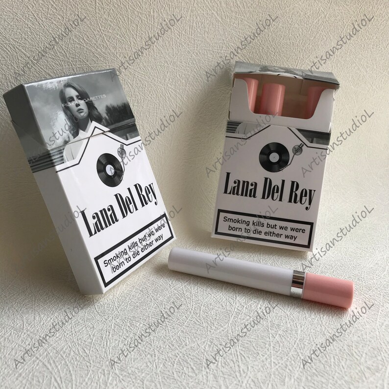 Rouge à lèvres Lana Del Rey, boîte personnalisée avec photo Ur, boîte à cigarettes Lana Del Rey faite main, lot de rouges à lèvres cigarette Lana Del Rey image 2