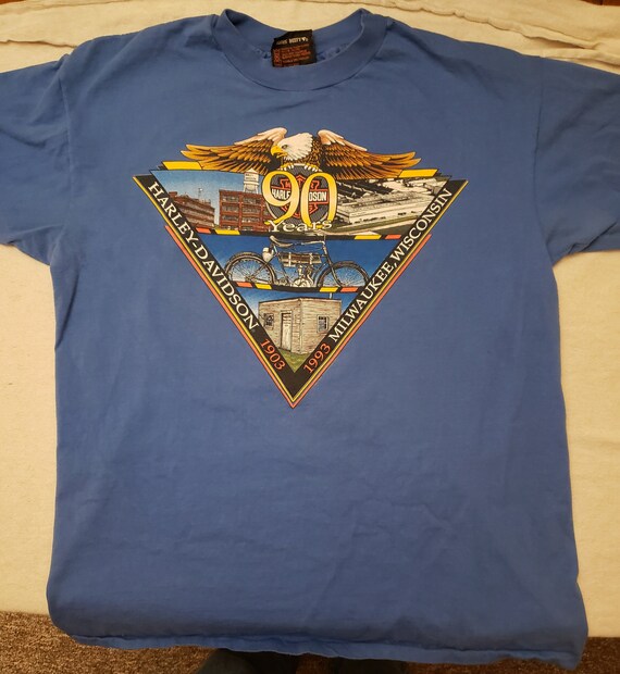 Harley Davidson T Shirt 90th Anniversary Tramotin Dealership 