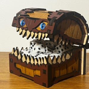 Mini Mimic Monster Dice Box - Cofre del tesoro D y D para dados, joyas y baratijas