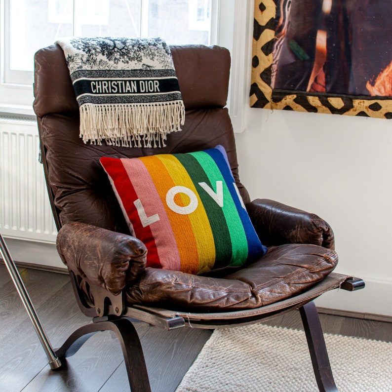 LOVE Needlepoint Cushion - Thumbnail 3