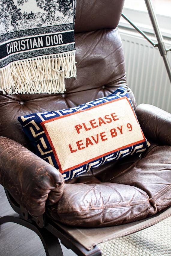 Please Leave by 9 Needlepoint Cushion - Etsy