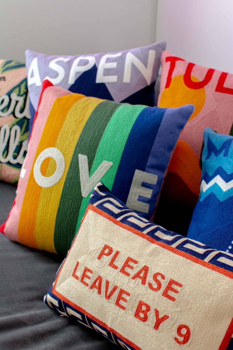 LOVE Needlepoint Cushion - Thumbnail 5