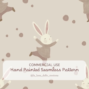 Boho Osterhase Musterdesign Neutrale Osterhasen Seamless File Frühlingshäschen Nahtloses Oberflächenmuster Kommerzieller Osterhase Salbei