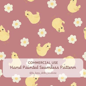 Rosa Ostern Küken und Gänseblümchen Musterdesign Weiche rosa Baby Huhn Datei Frühling Nahtlose Oberfläche Muster Ostern Gänseblümchen