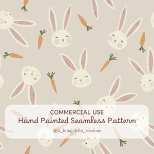 Boho Osterhase Nahtloses Muster Neutral Osterhasen Seamless File Frühling Hase Nahtloses Oberflächenmuster Kommerzieller Osterhase Karotte