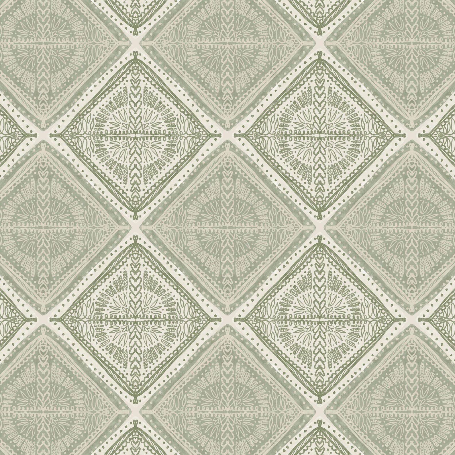 Sage Pattern Sample Delicate Sage Pattern Commercial Use Cottagecore Soft Beige Green Print ...