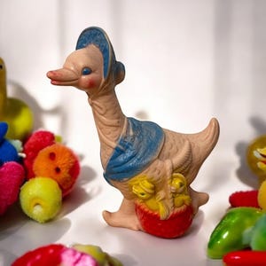 Vintage Rubber Squeak Toy - Mother Goose by Sun Rubber Toys, USA