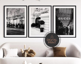 PRINTABLE Fashion Posters Set of 3 | Fashion Wall Art Set of 3 | Luxury Fashion Posters | Fashion Photography Prints | Black & White