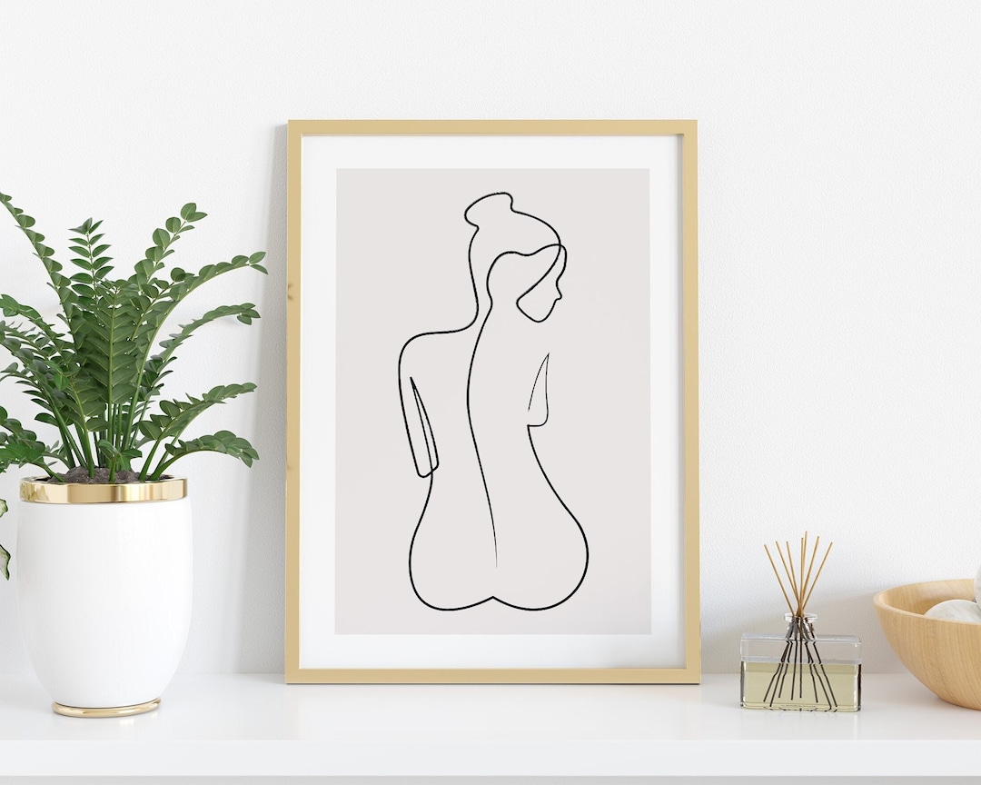Printable Line Art Woman Body Wall Print Erotic Line Art Poster Nude ...