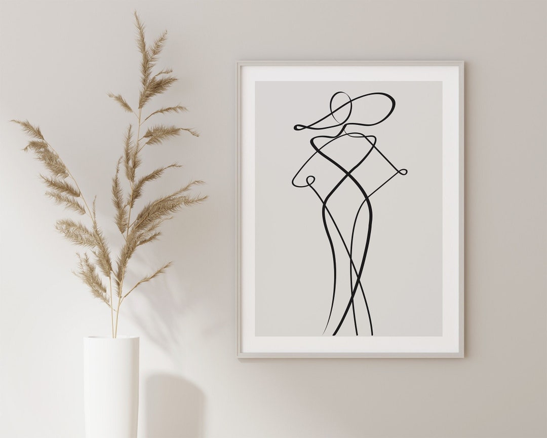 Line Art Woman Print Line Art Printable Poster Abstract Wall Art ...
