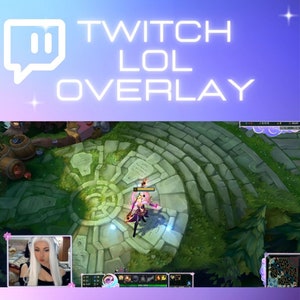 League Of Legends Pink Glitter Overlay | Twitch overlay for OBS | LOL Overlay | Pastel clouds overlay