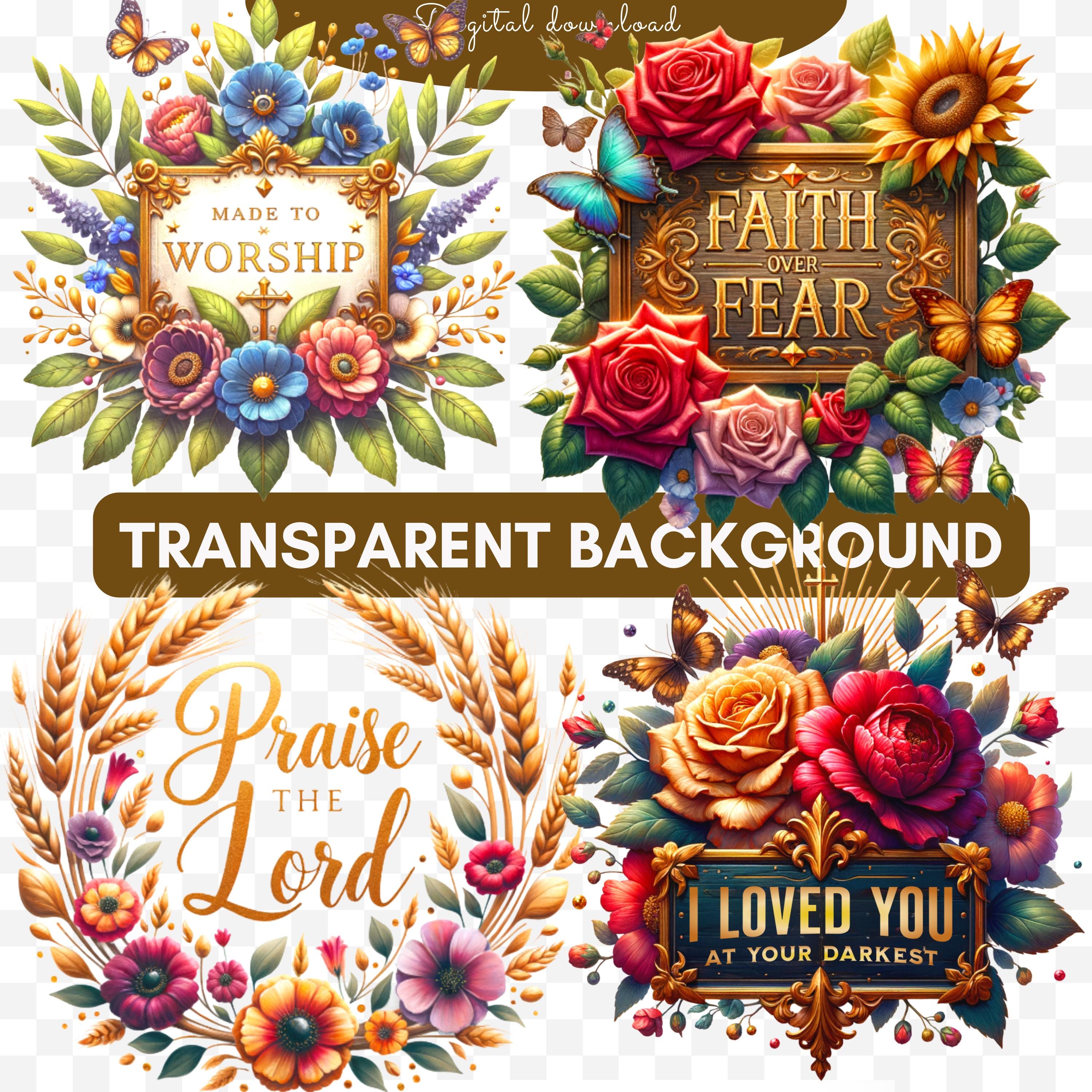 Watercolor Christian Floral Clipart Bundle, Bible Verses, Scripture ...