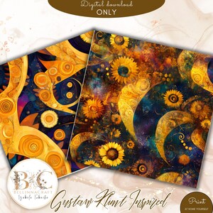 Gustav Klimt Inspired Universum Seamless Digital Paper, Fibonacci ...