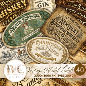 海外 ビンテージラベル ビール ワイン ウィスキー アンティーク Antique Labeled Whiskey Bottles - Etsy