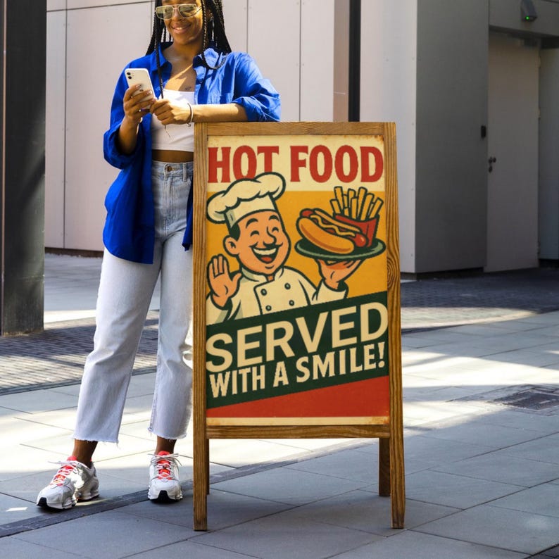 Vintage Fast Food Signs Bundle, 12 Retro Diner Posters PNG, Funny Hot ...