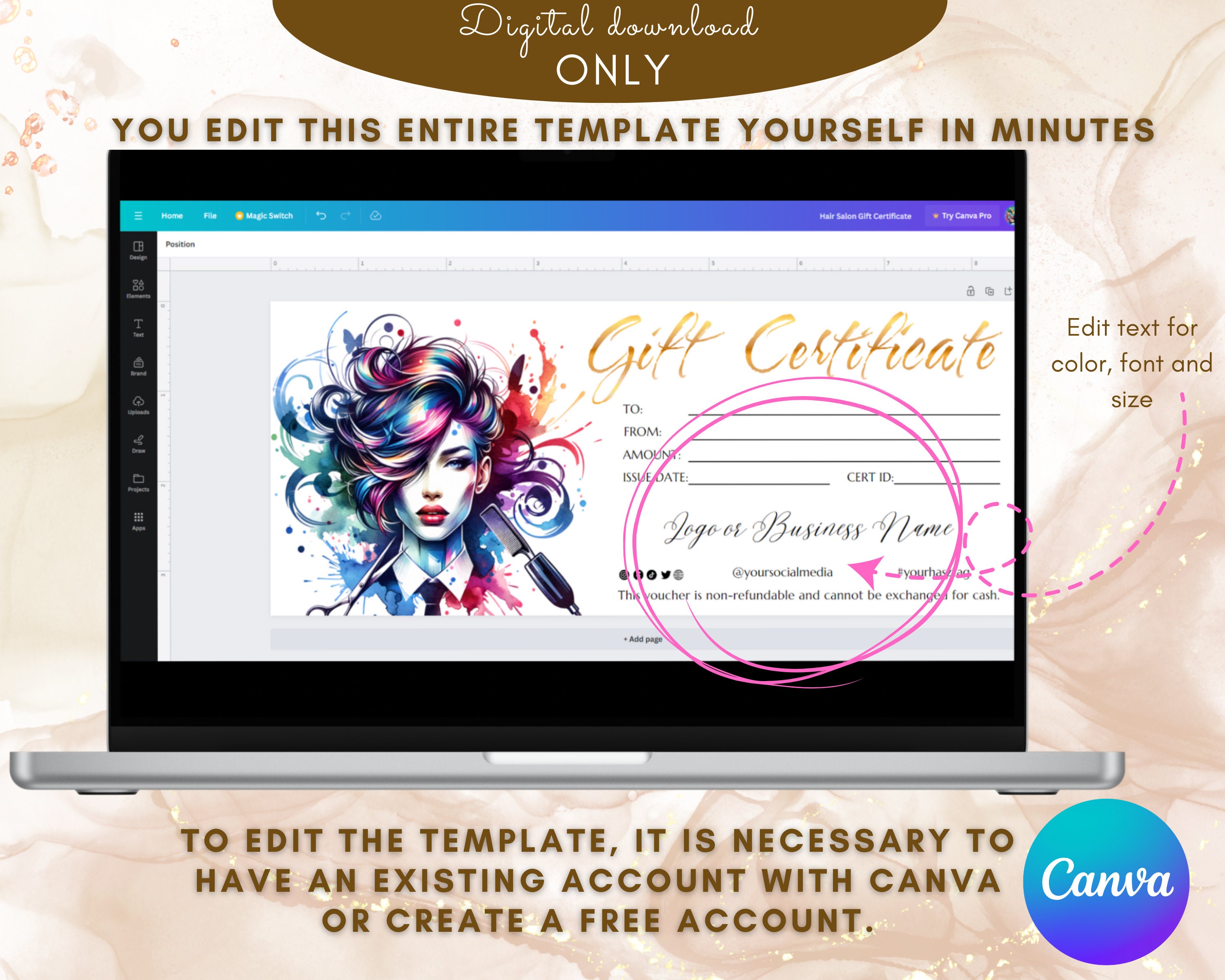 Image 5 for Salon Gift Certificate Template