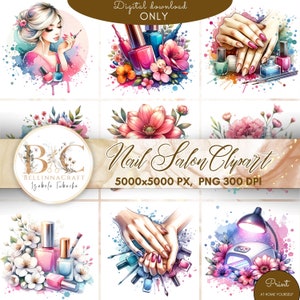 Nail Tech Clipart, Clipart technicien en ongle, PNGs salon de manucure, presse sur les affaires d'ongles, nail art clipart, clipart beauté, clipart pour ongles en gel