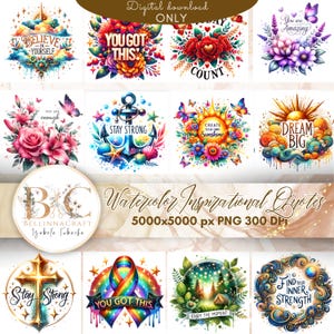 Akwarela Inspirujące Cytaty Clipart, Motywacyjne Frazy Ilustracje, Pozytywna Sztuka, Inspirujące Cytaty, Motywujące Cytaty PNG
