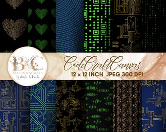 Coding Web Developer Programmer Software EngineerComputer Specialist Seamless Pattern Digital Paper, Computer Pattern, Computer  Scrapbook