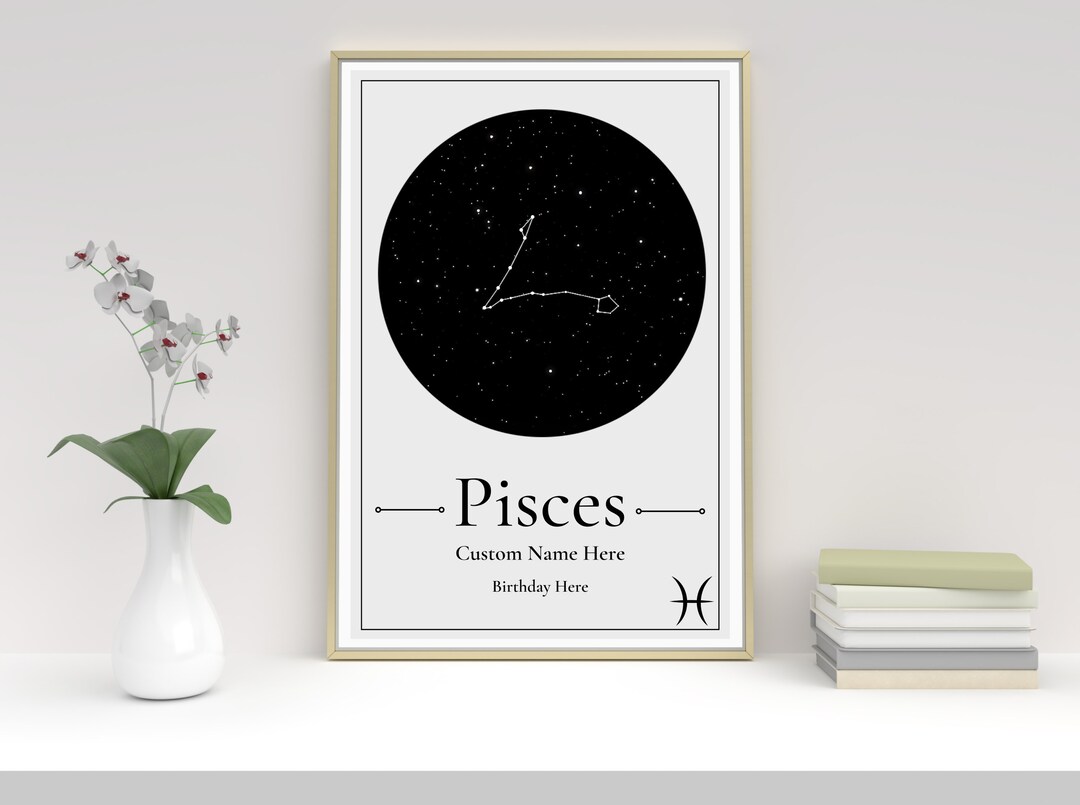 Pisces Custom Star Sign Print, Zodiac Print, Constellation Print ...