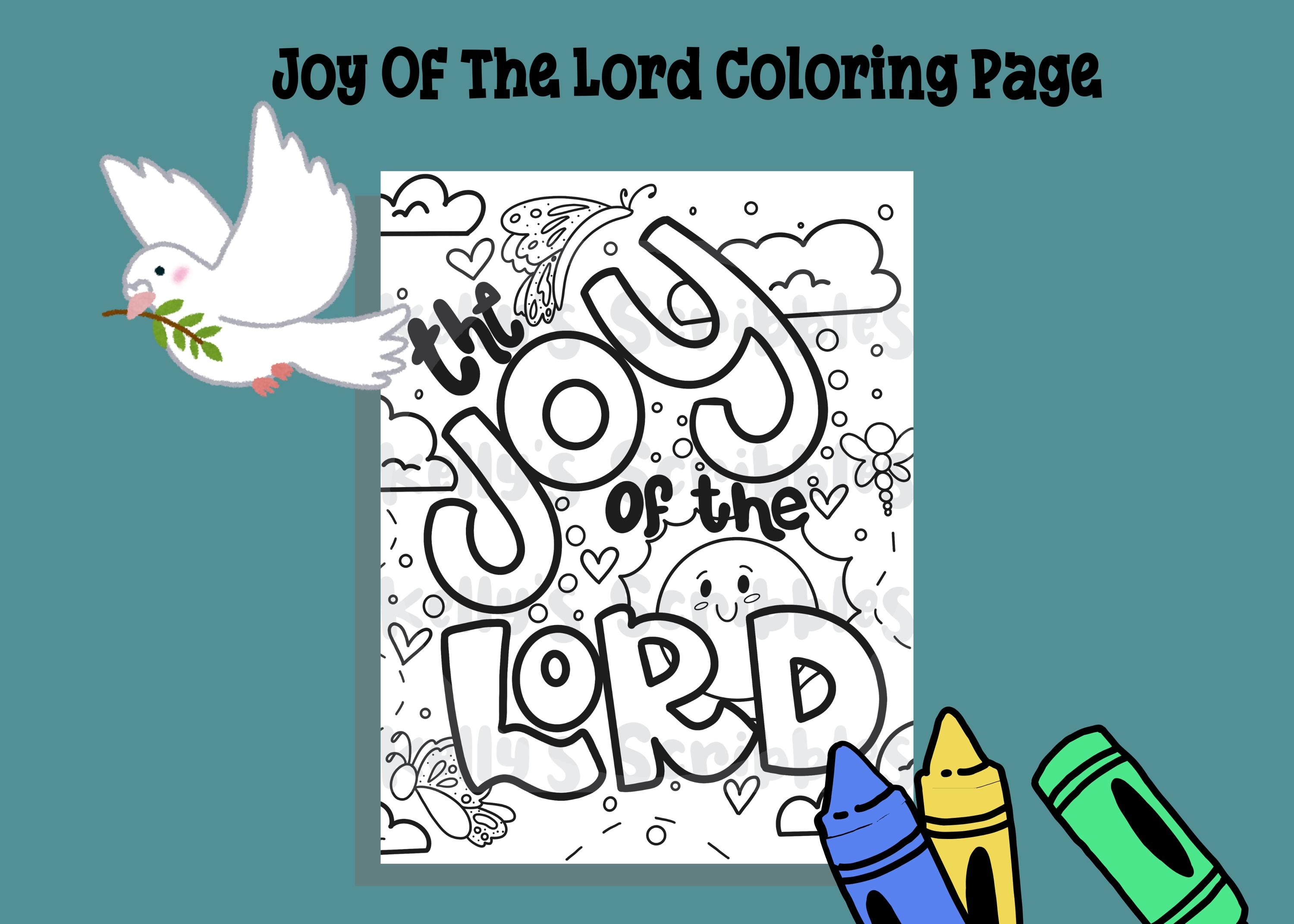 Joy of the Lord Coloring Page: Inspirational Bible Quote (Digital Download)