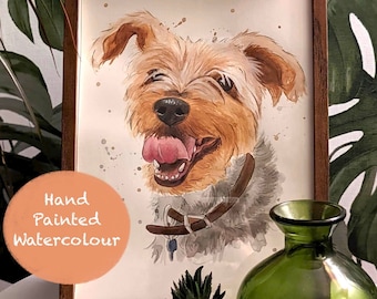 Hand Painted Watercolour Pet Portrait, Watercolour Painting, Commission Portrait, Watercolor, Pet Memorial, Aquarelle, Gift For Pet Lovers