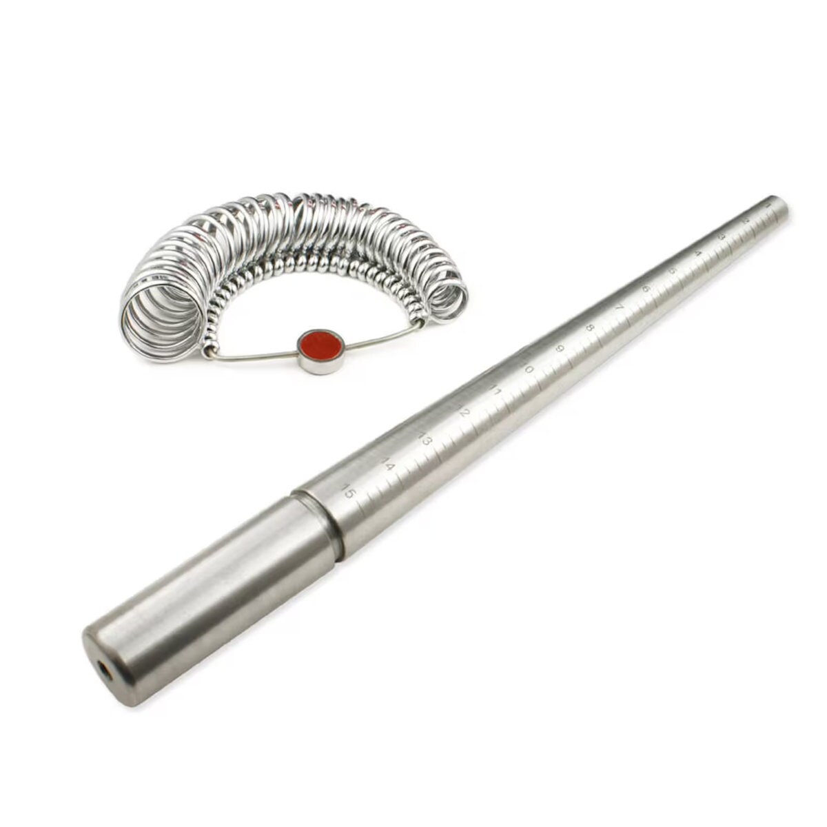 Sherry Ring Size Measuring Tool with Plastic Ring Mandrel & Ring Sizer Guage, Four Size Ring Stick Jewelry Mandrel and Ring Gauge Finger Sizing for Jewelry