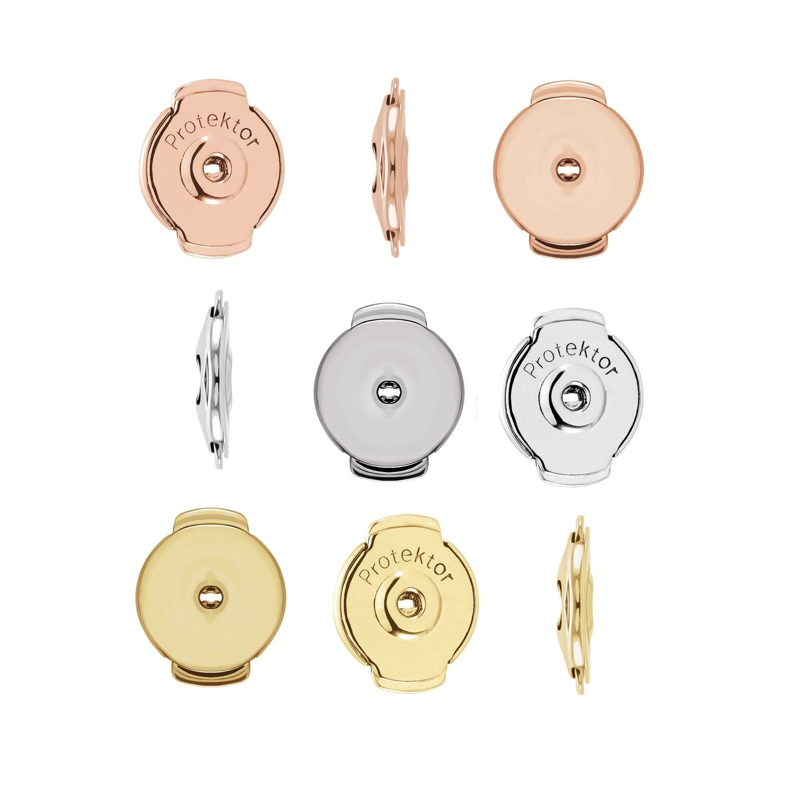 Protektor System Secure Earring Lock Back Post Set 14K 18K Gold Platinum  Silver 