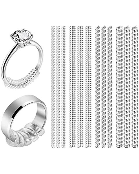 Invisible Ring Size Adjuster for Loose Rings, Ring Sizer, Ring Resizer,  Ring Fitter Guard for Women, Men, 4 Sizes Spirals for Silver Jewelry 